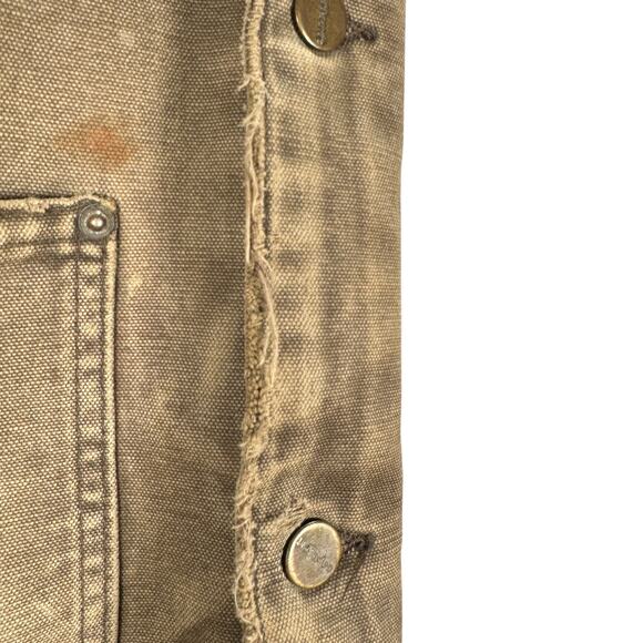Vintage Carhartt Barn Chore Work Jacket Mens Large Chestnut Brown Trashed C02CHT - Picture 12 of 15